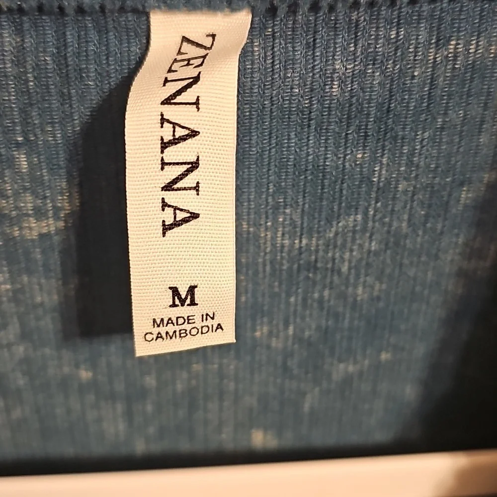 ZENANA Nwots womens Sz Medium Teal Blue Mineral Washed Corduroy Shacket!! - Picture 2 of 8